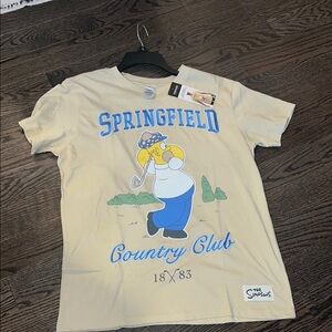 NWT! Homer Simpson Springfield Embroidered Country Club Golf Tee - Medium